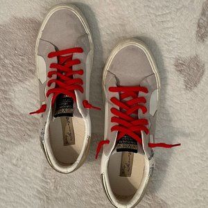 Vintage Havana off-white/light gray leather and suede sneakers
